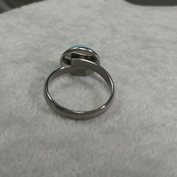 Amazonite Ring Natural Gemstone Adjustable Stainless-Steel Ring Crystal - Picture 11 of 15